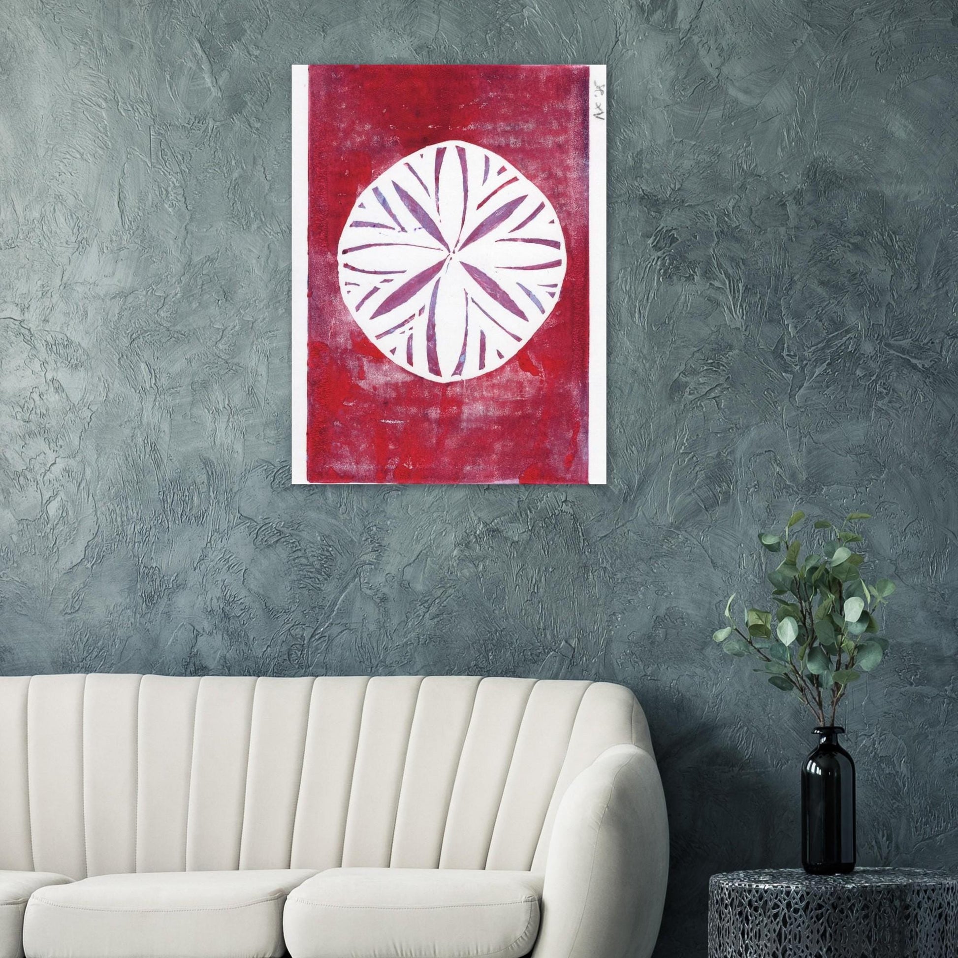 Oval Red Medallion
