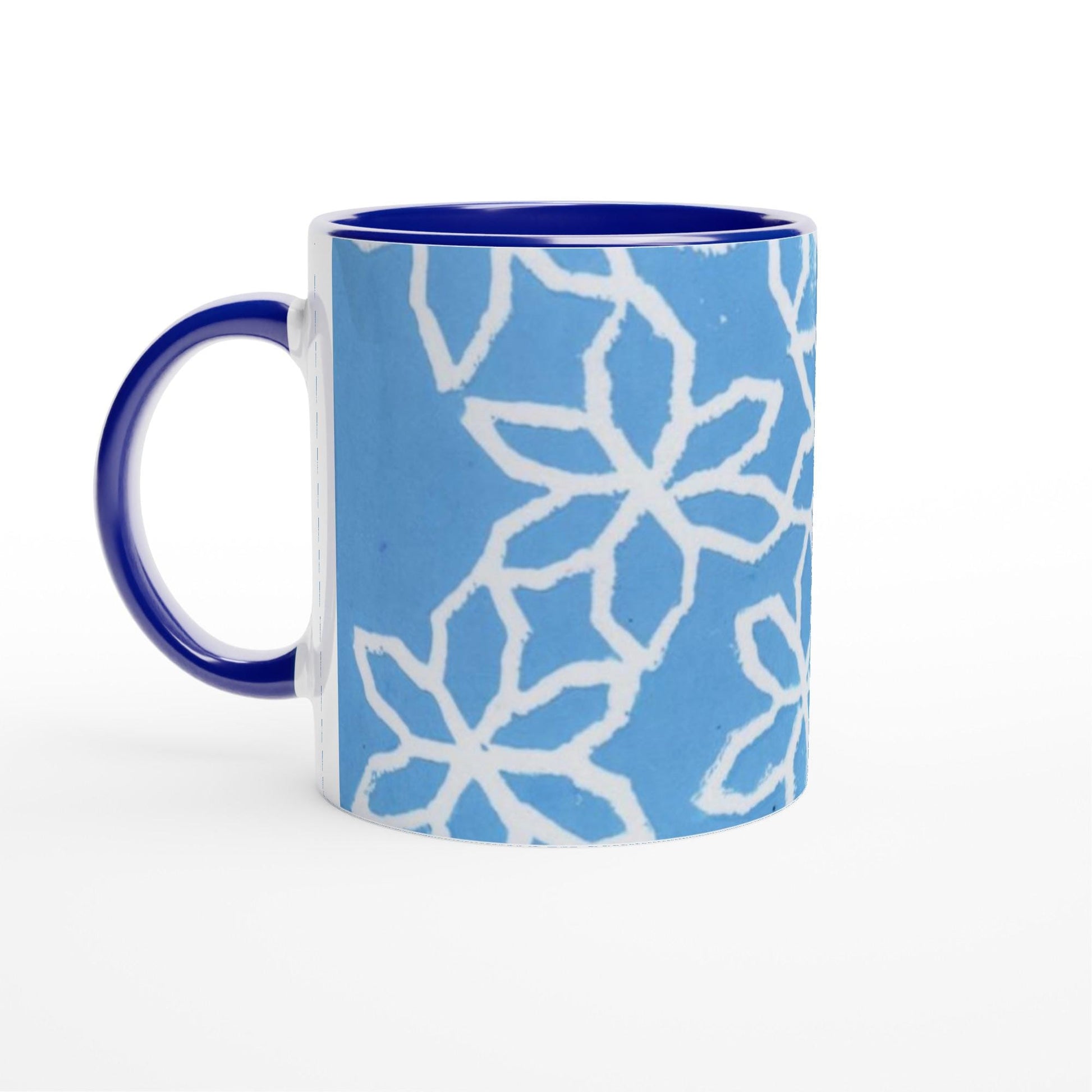 Flowers on Ice White 11oz Ceramic Mug with Color Inside