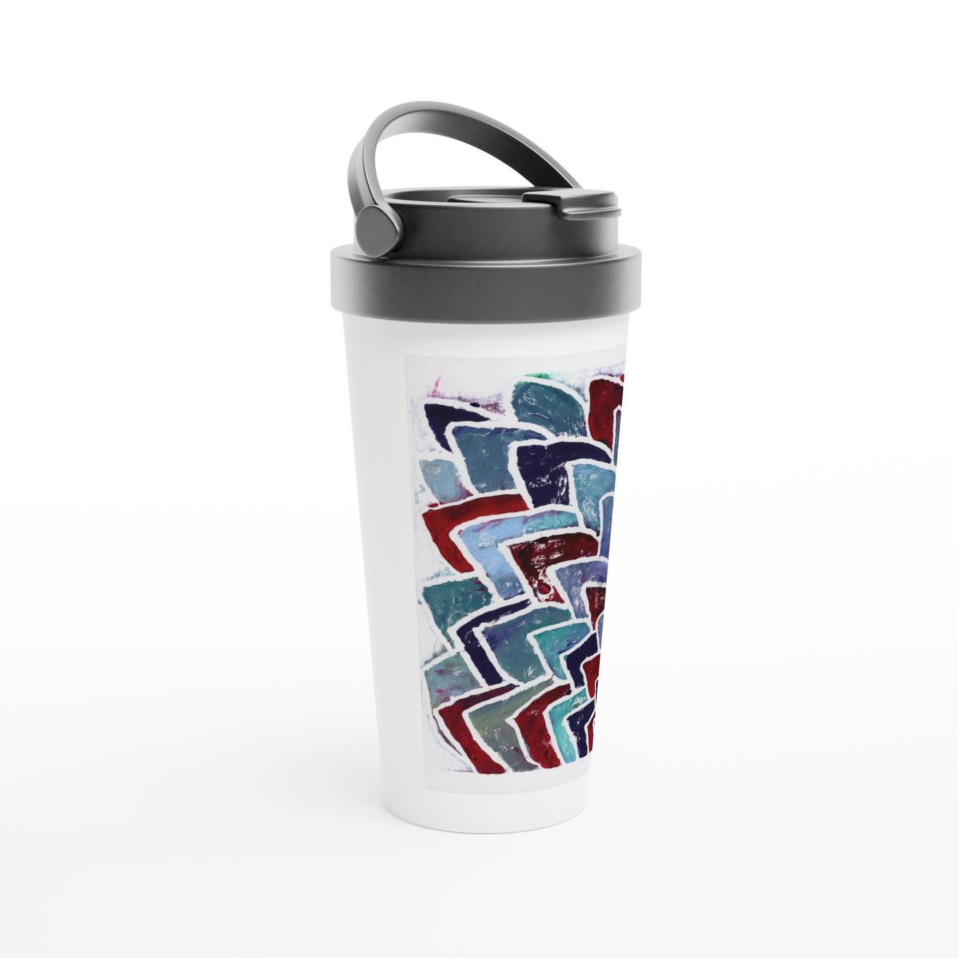 White 15oz Stainless Steel Travel Mug