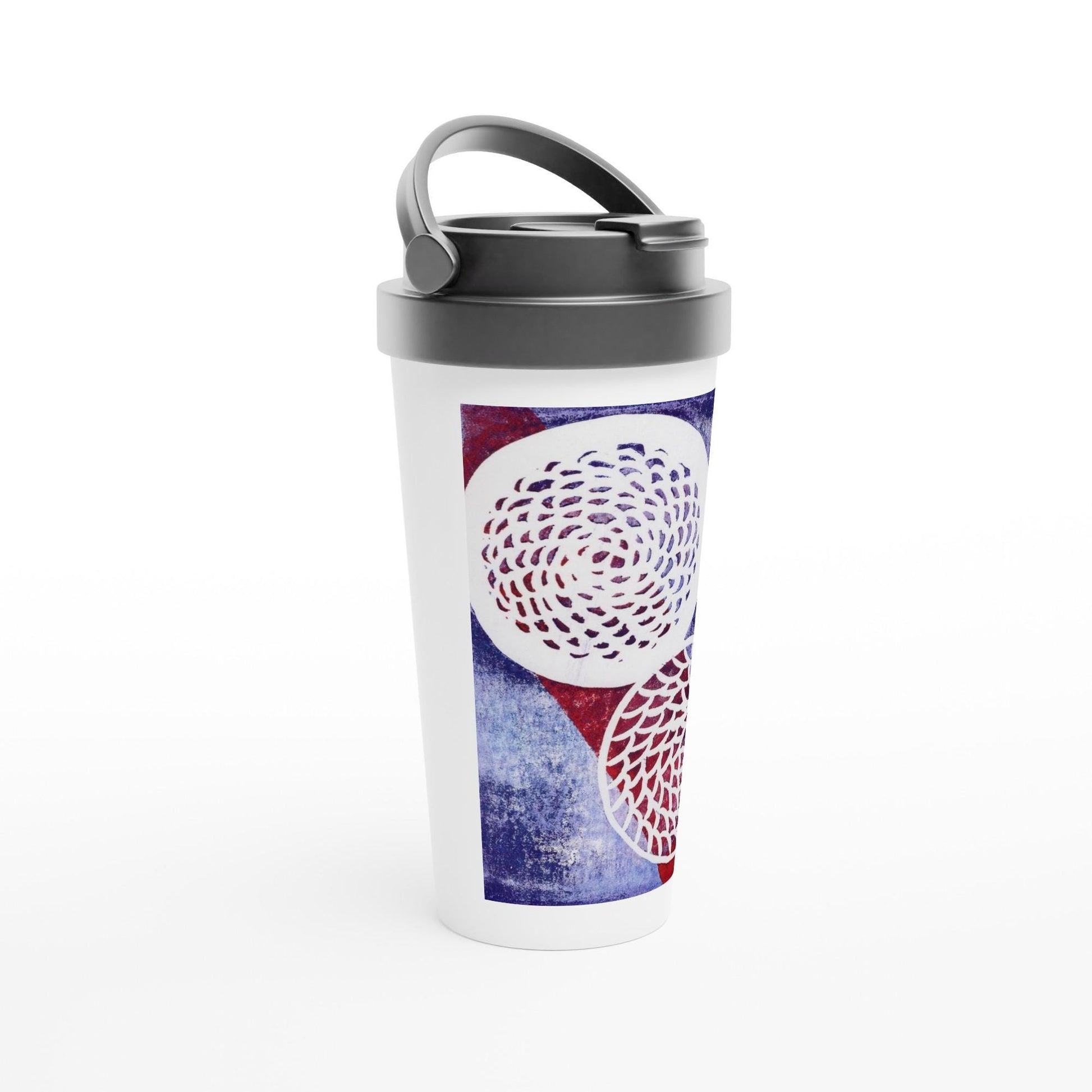 White 15oz Stainless Steel Travel Mug