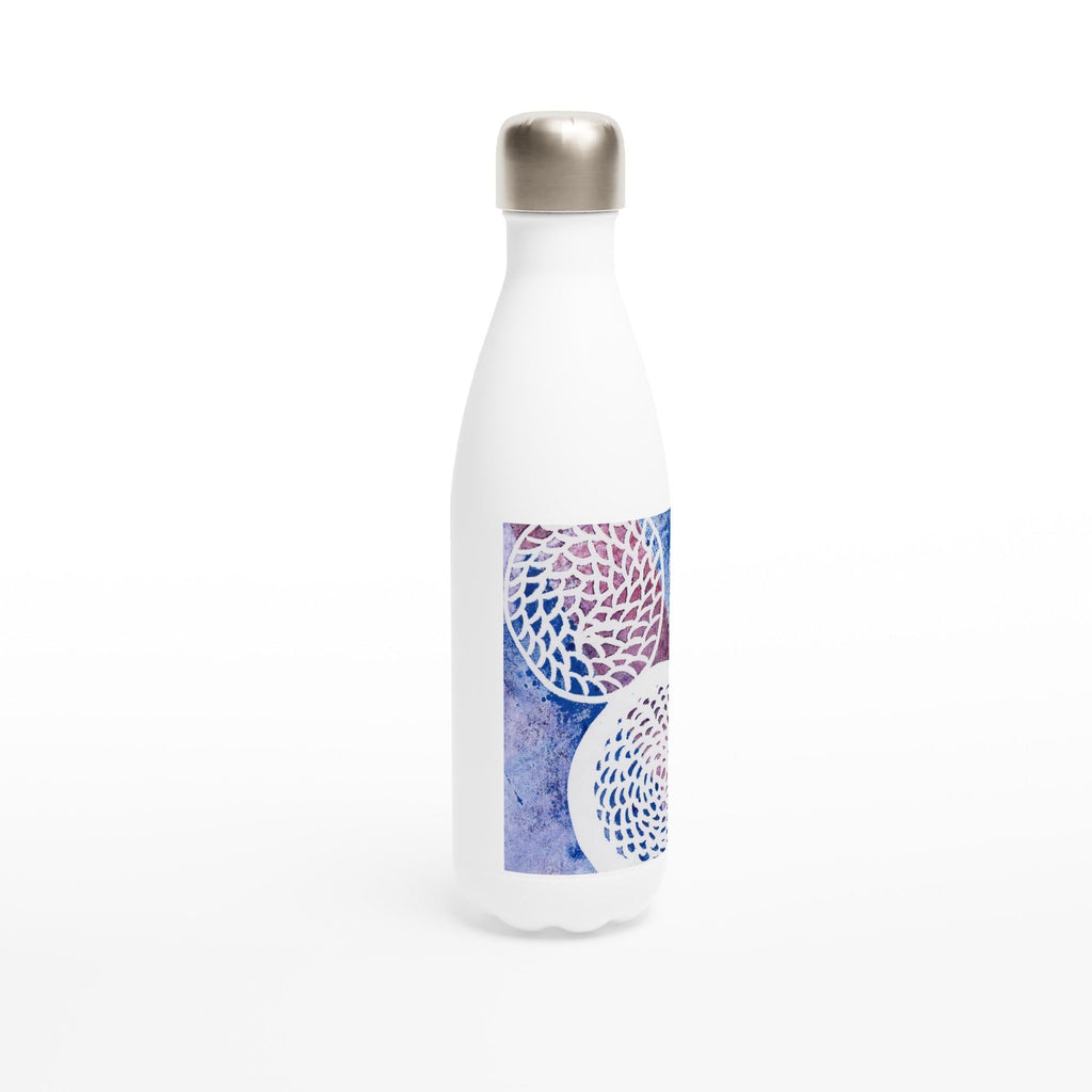 Woven Circles Blue White 17oz Stainless Steel Water Bottle