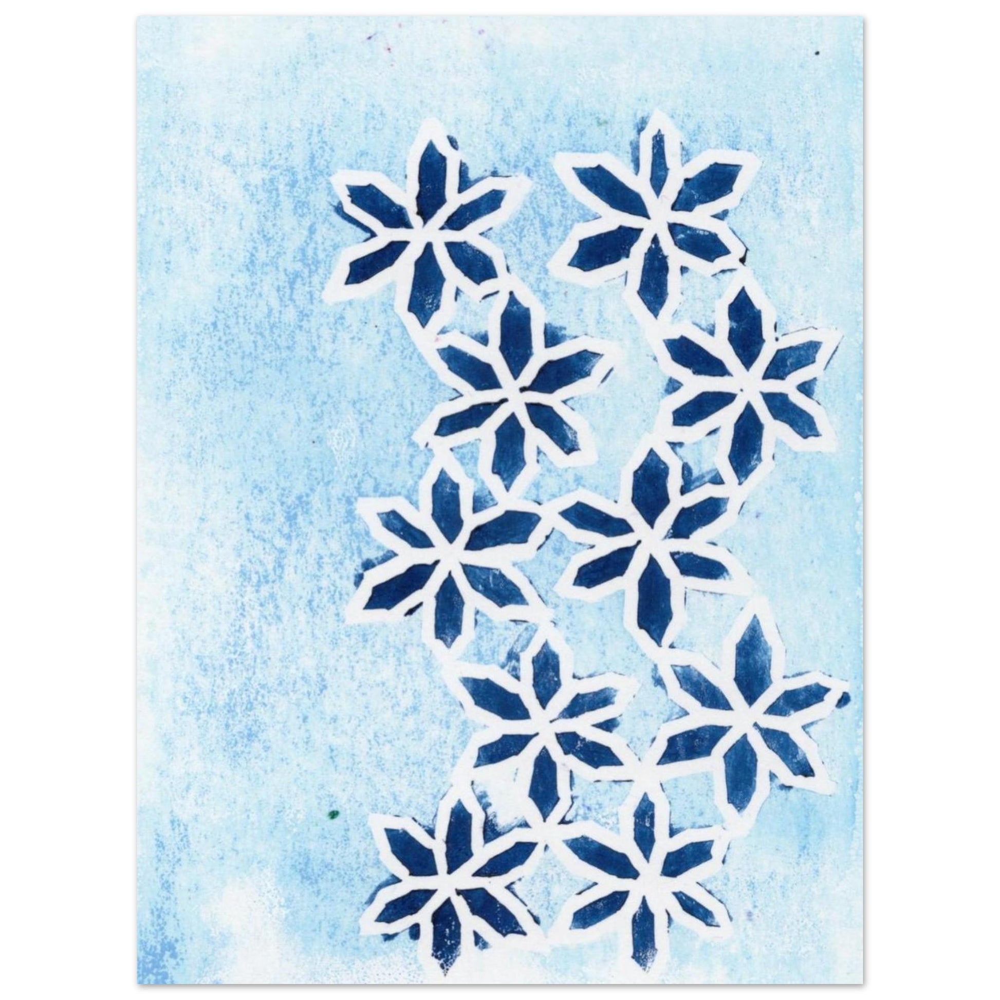 Blue Flowers on Ice Fine Art Poster